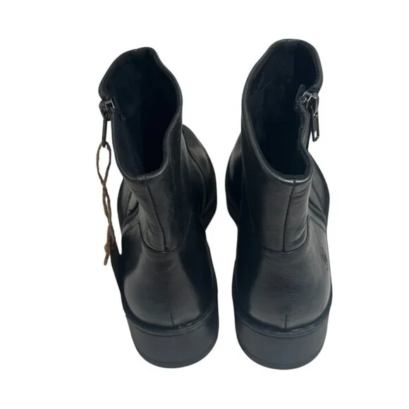 Born Women Tricia Black Leather Moto Biker Zip Ankle Boots size 10 NEW - Picture 5 of 6